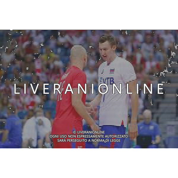 KRAKOW 24.08.2018 SIATKOWKA XVI MEMORIAL HUBERTA JERZEGO WAGNERA --- VOLLEYBALL XVI HUBERT JERZY WAGNER MEMORIAL TOURNAMENT FRANCJA - ROSJA FRANCE - RUSSIA N/Z ALEXEY VERBOV DMITRY VOLKOV FOT ANNA KLEPACZKO / FOTOPYK / NEWSPIX.PL --- Newspix.pl AG ALDO LIVERANI SAS