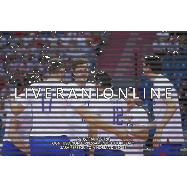 KRAKOW 24.08.2018 SIATKOWKA XVI MEMORIAL HUBERTA JERZEGO WAGNERA --- VOLLEYBALL XVI HUBERT JERZY WAGNER MEMORIAL TOURNAMENT FRANCJA - ROSJA FRANCE - RUSSIA N/Z MAXIM MIKHAYLOV DMITRIY MUSERSKIY ALEKSANDR BUTKO DMITRY VOLKOV ARTEM VOLVICH FOT ANNA KLEPACZKO / FOTOPYK / NEWSPIX.PL --- Newspix.pl AG ALDO LIVERANI SAS