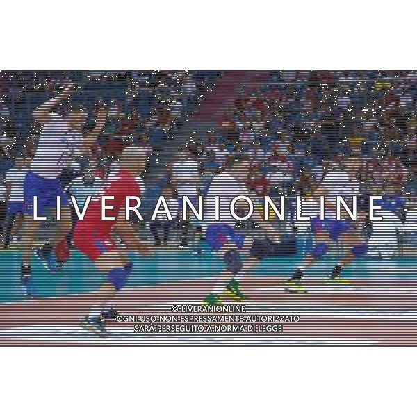 KRAKOW 24.08.2018 SIATKOWKA XVI MEMORIAL HUBERTA JERZEGO WAGNERA --- VOLLEYBALL XVI HUBERT JERZY WAGNER MEMORIAL TOURNAMENT FRANCJA - ROSJA FRANCE - RUSSIA N/Z MAXIM MIKHAYLOV ALEXEY VERBOV ALEXEY RODICHEV DMITRY VOLKOV FOT ANNA KLEPACZKO / FOTOPYK / NEWSPIX.PL --- Newspix.pl AG ALDO LIVERANI SAS