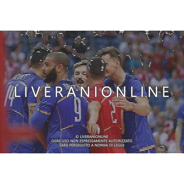 KRAKOW 24.08.2018 SIATKOWKA XVI MEMORIAL HUBERTA JERZEGO WAGNERA --- VOLLEYBALL XVI HUBERT JERZY WAGNER MEMORIAL TOURNAMENT FRANCJA - ROSJA FRANCE - RUSSIA N/Z NICOLAS LE GOFF EARVIN NGAPETH JULIEN LYNEEL JENIA GREBENNIKOV JEAN PATRY FOT ANNA KLEPACZKO / FOTOPYK / NEWSPIX.PL --- Newspix.pl AG ALDO LIVERANI SAS