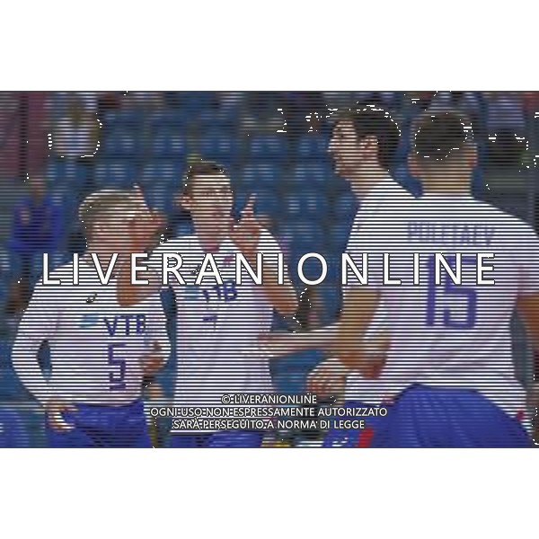 KRAKOW 24.08.2018 SIATKOWKA XVI MEMORIAL HUBERTA JERZEGO WAGNERA --- VOLLEYBALL XVI HUBERT JERZY WAGNER MEMORIAL TOURNAMENT FRANCJA - ROSJA FRANCE - RUSSIA N/Z SERGEY GRANKIN DMITRY VOLKOV ARTEM VOLVICH FOT ANNA KLEPACZKO / FOTOPYK / NEWSPIX.PL --- Newspix.pl AG ALDO LIVERANI SAS