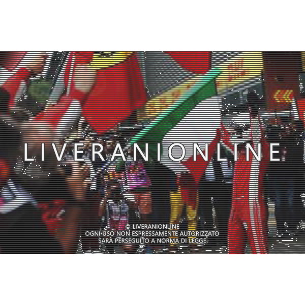 Race winner Sebastian Vettel (GER) Ferrari celebrates in parc ferme. 26.08.2018. Formula 1 World Championship, Rd 13, Belgian Grand Prix, Spa Francorchamps, Belgium, Race Day. / AGENZIA ALDO LIVERANI SAS - ITALY ONLY EDITORIAL USE ONLY - Gp Belgio, Spa Francorchamps, Gara 26.08.2018.