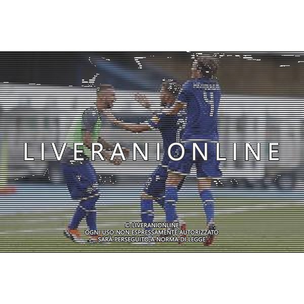 HELLAS VERONA - PADOVA serie BKT 26/08/2018 nella foto: esultanza Hellas Verona ©Claudio Zamagni/Agenzia Aldo Liverani Hellas Verona celebrates a goal during Serie BKT match between Hellas Verona and Padova at Marcantonio Bentegodi stadium on August 25, 2018 in Verona, Italy. photo credit by Claudio Zamagni/Aldo Liverani Photo Agency