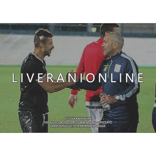 FORLI 26 08 2018 COPPA ITALIA RIMINI CALCIO-IMOLESE CALCIO NELLA FOTO ALESSIO DIONISI ALLENATORE IMOLESE CALCIO E LUCA RIGHETTI ALLENATORE RIMINI CALCIO FOTO GIANNI SANNA-AG ALDO LIVERANI SAS