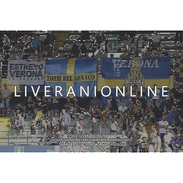 HELLAS VERONA - PADOVA serie BKT 26/08/2018 nella foto: tifosi del verona ©Claudio Zamagni/Agenzia Aldo Liverani verona\'s supporters during Serie BKT match between Hellas Verona and Padova at Marcantonio Bentegodi stadium on August 26, 2018 in Verona, Italy. photo credit by Claudio Zamagni/Aldo Liverani Photo Agency