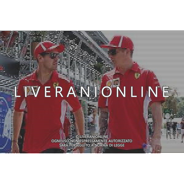 (L to R): Sebastian Vettel (GER) Ferrari with team mate Kimi Raikkonen (FIN) Ferrari. 30.08.2018. Formula 1 World Championship, Rd 14, Italian Grand Prix, Monza, Italy, Preparation Day. / AGENZIA ALDO LIVERANI SAS - ITALY ONLY EDITORIAL USE ONLY - Gp Monza Italia - Preparation Day 30.08.2018