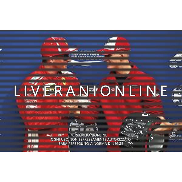 Kimi Raikkonen (FIN) Ferrari receives the Pirelli Pole Position award from Mick Schumacher (GER) Formula Three Driver. 01.09.2018. Formula 1 World Championship, Rd 14, Italian Grand Prix, Monza, Italy, Qualifying Day. AG ALDO LIVERANI SAS-ONLY ITALY