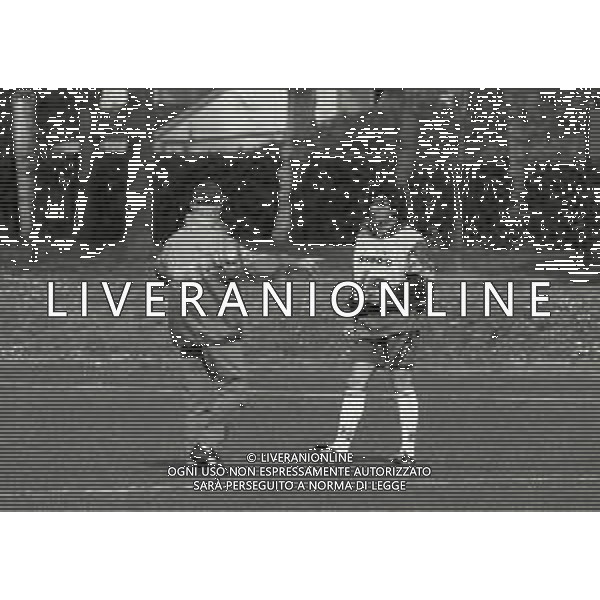 1995 COVERCIANO ALLENAMENTO NAZIONALE ITALIANA CALCIO NELLA FOTO ARRIGO SACCHI CON ALESSANDRO DEL PIERO