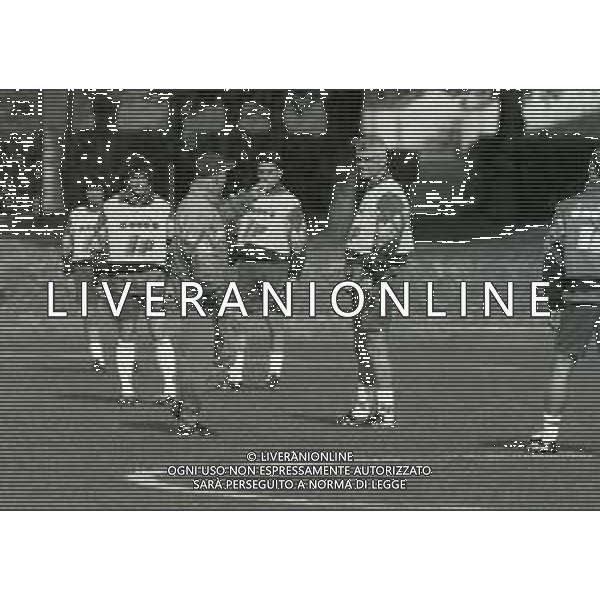 1995 COVERCIANO ALLENAMENTO NAZIONALE ITALIANA CALCIO NELLA FOTO ARRIGO SACCHI E FABRIZIO RAVANELLI AG ALDO LIVERANI SAS
