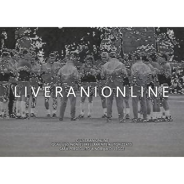 1995 COVERCIANO ALLENAMENTO NAZIONALE ITALIANA CALCIO NELLA FOTO ARRIGO SACCHI PARLA ALLA SQUADRA AG ALDO LIVERANI SAS