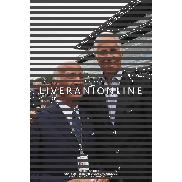 (L to R): Dr. Angelo Sticchi Damiani (ITA) Aci Csai President with Giovanni Malago, CONI President on the drivers parade. 02.09.2018. Formula 1 World Championship, Rd 14, Italian Grand Prix, Monza, Italy, Race Day. AG ALDO LIVERANI SAS-ONLY ITALY