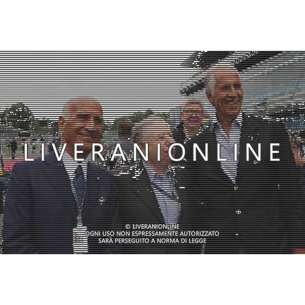 (L to R): Dr. Angelo Sticchi Damiani (ITA) Aci Csai President with Jean Todt (FRA) FIA President and Giovanni Malago, CONI President on the drivers parade. 02.09.2018. Formula 1 World Championship, Rd 14, Italian Grand Prix, Monza, Italy, Race Day. AG ALDO LIVERANI SAS-ONLY ITALY