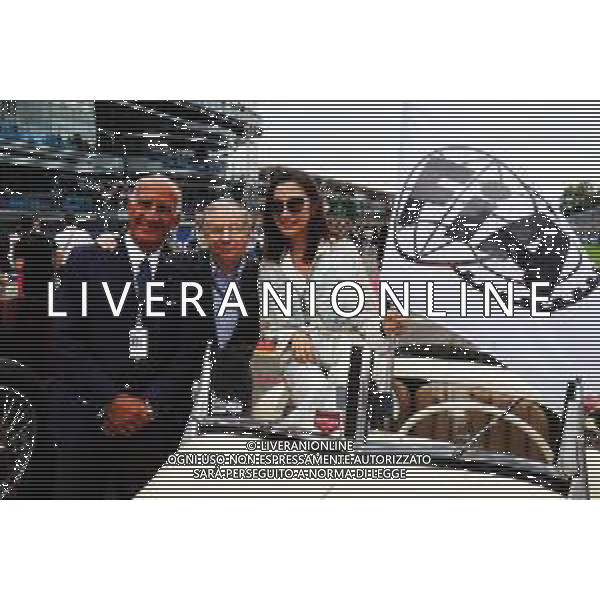 (L to R): Dr. Angelo Sticchi Damiani (ITA) Aci Csai President with Jean Todt (FRA) FIA President and Michelle Yeoh (MAL) on the drivers parade. 02.09.2018. Formula 1 World Championship, Rd 14, Italian Grand Prix, Monza, Italy, Race Day. AG ALDO LIVERANI SAS-ONLY ITALY