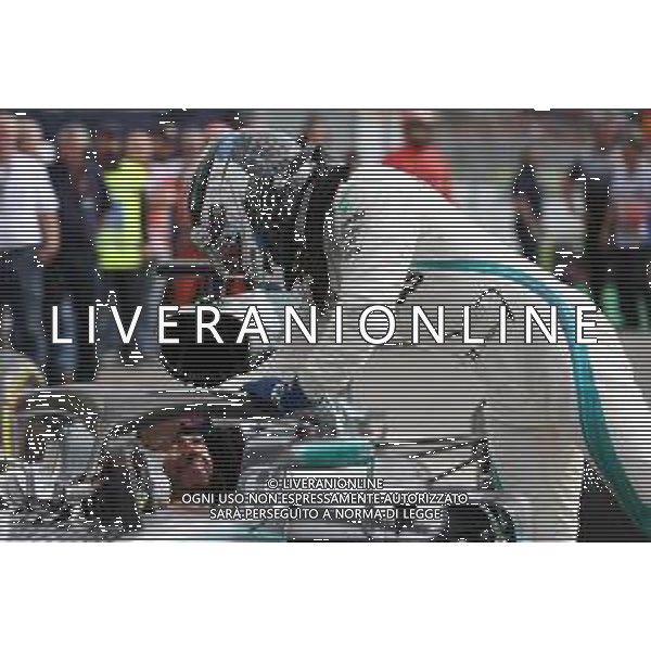 1st place Lewis Hamilton (GBR) Mercedes AMG F1 W09 and 3rd place Valtteri Bottas (FIN) Mercedes AMG F1. 02.09.2018. Formula 1 World Championship, Rd 14, Italian Grand Prix, Monza, Italy, Race Day. AG ALDO LIVERANI SAS-ONLY ITALY