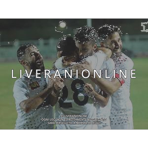 IMOLA 02 09 2018 STADIO ROMEO GALLI COPPA ITALIA SERIE C IMOLESE CALCIO-RAVENNA ESULTANZA DI LUCA BELCASTRO GIUSEPPE GIOVINCO CARINI FILIPPO VALENTINI MICHELE IMOLESE CALCIO FOTO GIANNI SANNA-AG ALDO LIVERANI SAS