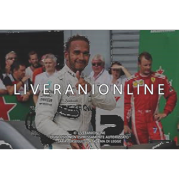 Race winner Lewis Hamilton (GBR) Mercedes AMG F1 celebrates in parc ferme. 02.09.2018. Formula 1 World Championship, Rd 14, Italian Grand Prix, Monza, Italy, Race Day AG ALDO LIVERANI SAS-ONLY ITALY