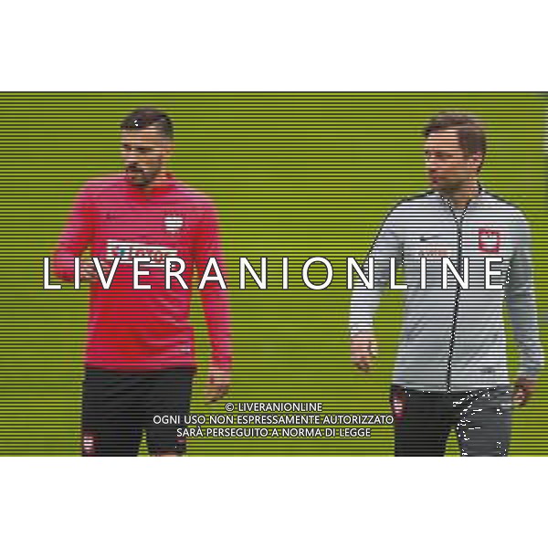 05.09.2018 WARSZAWA - MIEDZYLESIE BOISKO KS ZWAR PILKA NOZNA (FOOTBALL) TRENING REPREZENTACJI POLSKI PRZED MECZEM LIGI NARODOW Z WLOCHAMI (POLISH NATIONAL TEAM PRACTISE BEFORE NATIONAL LEAGUE GAME) NZ MACIEJ MAKUSZEWSKI, JAKUB KWIATKOWSKI FOTO LUKASZ GROCHALA/CYFRASPORT / NEWSPIX.PL --- Newspix.pl / AGENZIA ALDO LIVERANI SAS - ITALY ONLY EDITORIAL USE ONLY - ALLENAMENTO DELLA NAZIONALE DELLA POLONIA IN VISTA DELLA UEFA NATIONS LEAGUE - VARSAVIA 05.09.2018