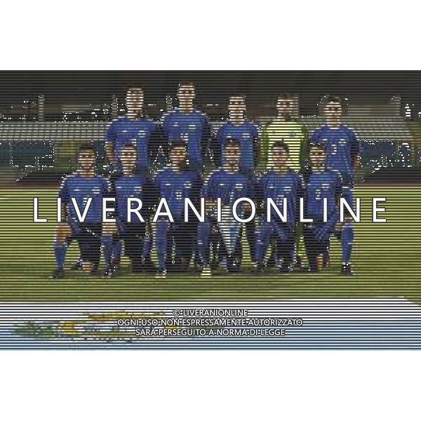 San Marino - Repubblica Ceca 05/09/2018 qualificazioni del gruppo 1 al campionato Europeo Under 21 Italia 2019 nella foto: formazione san marino Claudio Zamagni/Agenzia Aldo Liverani san marino\'s line up during Qualifying European Under 21 Championship Italy 2019 international soccer match group one between San Marino u21 and Czech Republic u21 at San Marino Olympic Stadium on September 5 2018 photo credit by Claudio Zamagni/Aldo Liverani Photo Agency
