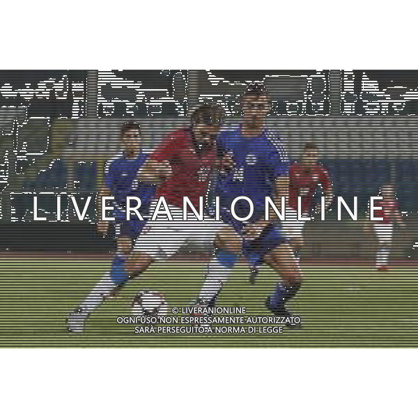 San Marino - Repubblica Ceca 05/09/2018 qualificazioni del gruppo 1 al campionato Europeo Under 21 Italia 2019 nella foto: Matej Pulkrab (Czech Republic) Michele Cevoli (San Marino) Claudio Zamagni/Agenzia Aldo Liverani Matej Pulkrab (Czech Republic) Michele Cevoli (San Marino) during Qualifying European Under 21 Championship Italy 2019 international soccer match group one between San Marino u21 and Czech Republic u21 at San Marino Olympic Stadium on September 5 2018 photo credit by Claudio Zamagni/Aldo Liverani Photo Agency