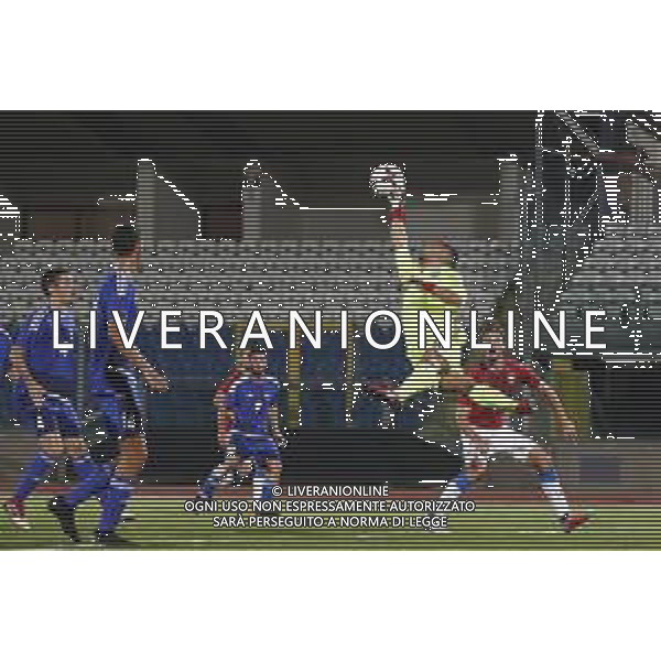 San Marino - Repubblica Ceca 05/09/2018 qualificazioni del gruppo 1 al campionato Europeo Under 21 Italia 2019 nella foto: Simone Benedettini (San Marino) Claudio Zamagni/Agenzia Aldo Liverani Simone Benedettini (San Marino) saves during Qualifying European Under 21 Championship Italy 2019 international soccer match group one between San Marino u21 and Czech Republic u21 at San Marino Olympic Stadium on September 5 2018 photo credit by Claudio Zamagni/Aldo Liverani Photo Agency