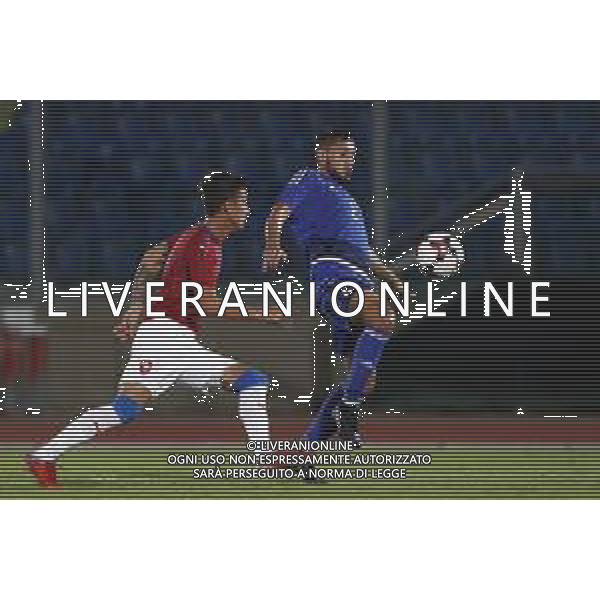 San Marino - Repubblica Ceca 05/09/2018 qualificazioni del gruppo 1 al campionato Europeo Under 21 Italia 2019 nella foto: Alessandro D’addario (San Marino) Antonin Vanicek (Czech Republic Claudio Zamagni/Agenzia Aldo Liverani Alessandro D’addario (San Marino) Antonin Vanicek (Czech Republic during Qualifying European Under 21 Championship Italy 2019 international soccer match group one between San Marino u21 and Czech Republic u21 at San Marino Olympic Stadium on September 5 2018 photo credit by Claudio Zamagni/Aldo Liverani Photo Agency