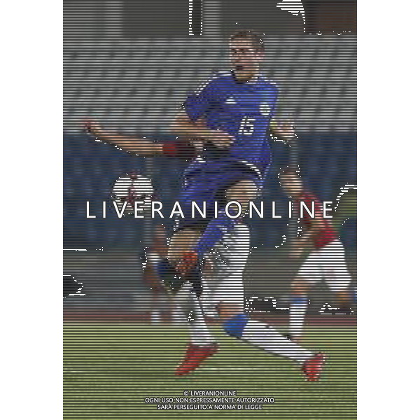 San Marino - Repubblica Ceca 05/09/2018 qualificazioni del gruppo 1 al campionato Europeo Under 21 Italia 2019 nella foto: Simone Benedettini (San Marino) Claudio Zamagni/Agenzia Aldo Liverani Marcello Mularoni (San Marino) during Qualifying European Under 21 Championship Italy 2019 international soccer match group one between San Marino u21 and Czech Republic u21 at San Marino Olympic Stadium on September 5 2018 photo credit by Claudio Zamagni/Aldo Liverani Photo Agency
