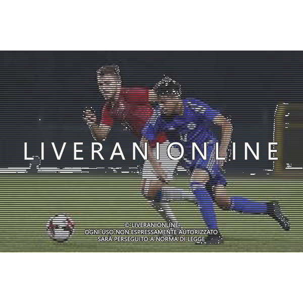 San Marino - Repubblica Ceca 05/09/2018 qualificazioni del gruppo 1 al campionato Europeo Under 21 Italia 2019 nella foto: Samuel Pancotti (San Marino) Tomas Ladra (Czech Republic) Claudio Zamagni/Agenzia Aldo Liverani Samuel Pancotti (San Marino) Tomas Ladra (Czech Republic during Qualifying European Under 21 Championship Italy 2019 international soccer match group one between San Marino u21 and Czech Republic u21 at San Marino Olympic Stadium on September 5 2018 photo credit by Claudio Zamagni/Aldo Liverani Photo Agency