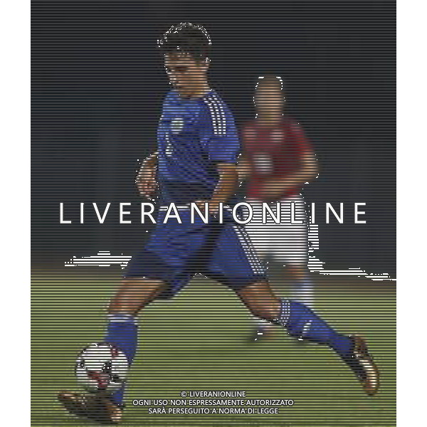 San Marino - Repubblica Ceca 05/09/2018 qualificazioni del gruppo 1 al campionato Europeo Under 21 Italia 2019 nella foto: Michael Battistini (San Marino) Claudio Zamagni/Agenzia Aldo Liverani Michael Battistini (San Marino) during Qualifying European Under 21 Championship Italy 2019 international soccer match group one between San Marino u21 and Czech Republic u21 at San Marino Olympic Stadium on September 5 2018 photo credit by Claudio Zamagni/Aldo Liverani Photo Agency