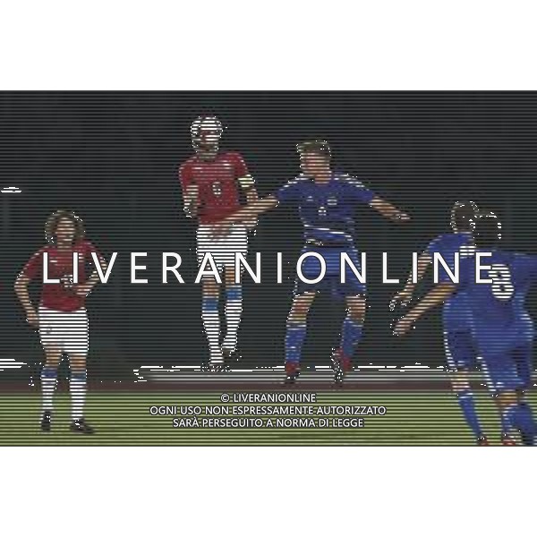 San Marino - Repubblica Ceca 05/09/2018 qualificazioni del gruppo 1 al campionato Europeo Under 21 Italia 2019 nella foto: Jiri Kulhanek (Czech Republic) Nicola Nanni (San Marino) Claudio Zamagni/Agenzia Aldo Liverani Jiri Kulhanek (Czech Republic) Nicola Nanni (San Marino) during Qualifying European Under 21 Championship Italy 2019 international soccer match group one between San Marino u21 and Czech Republic u21 at San Marino Olympic Stadium on September 5 2018 photo credit by Claudio Zamagni/Aldo Liverani Photo Agency
