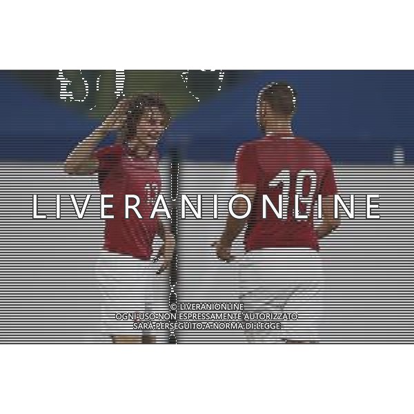 San Marino - Repubblica Ceca 05/09/2018 qualificazioni del gruppo 1 al campionato Europeo Under 21 Italia 2019 nella foto: Esultanza Alex Kral (Czech Republic) David Lischka (Czech Republic) Claudio Zamagni/Agenzia Aldo Liverani Alex Kral (Czech Republic) David Lischka (Czech Republic)Celebrates a goal during Qualifying European Under 21 Championship Italy 2019 international soccer match group one between San Marino u21 and Czech Republic u21 at San Marino Olympic Stadium on September 5 2018 photo credit by Claudio Zamagni/Aldo Liverani Photo Agency