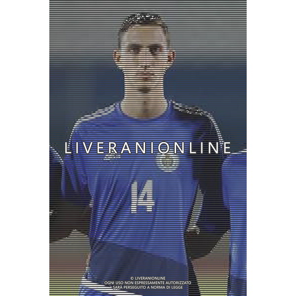 San Marino - Repubblica Ceca 05/09/2018 qualificazioni del gruppo 1 al campionato Europeo Under 21 Italia 2019 nella foto: Michele Cevoli (San Marino) Claudio Zamagni/Agenzia Aldo Liverani Michele Cevoli (San Marino) during Qualifying European Under 21 Championship Italy 2019 international soccer match group one between San Marino u21 and Czech Republic u21 at San Marino Olympic Stadium on September 5 2018 photo credit by Claudio Zamagni/Aldo Liverani Photo Agency