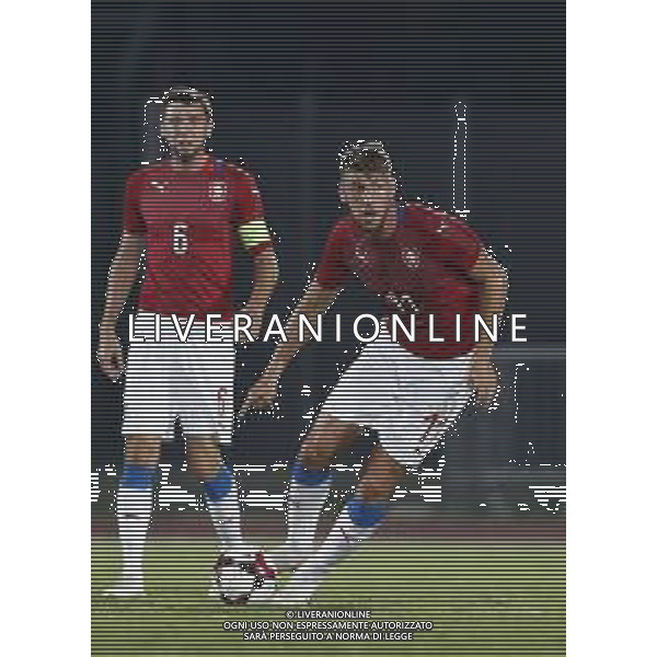 San Marino - Repubblica Ceca 05/09/2018 qualificazioni del gruppo 1 al campionato Europeo Under 21 Italia 2019 nella foto: Ladislav Takacs (Czech Republic) Jiri Kulhanek (Czech Republic) Claudio Zamagni/Agenzia Aldo Liverani Ladislav Takacs (Czech Republic) Jiri Kulhanek (Czech Republic) during Qualifying European Under 21 Championship Italy 2019 international soccer match group one between San Marino u21 and Czech Republic u21 at San Marino Olympic Stadium on September 5 2018 photo credit by Claudio Zamagni/Aldo Liverani Photo Agency