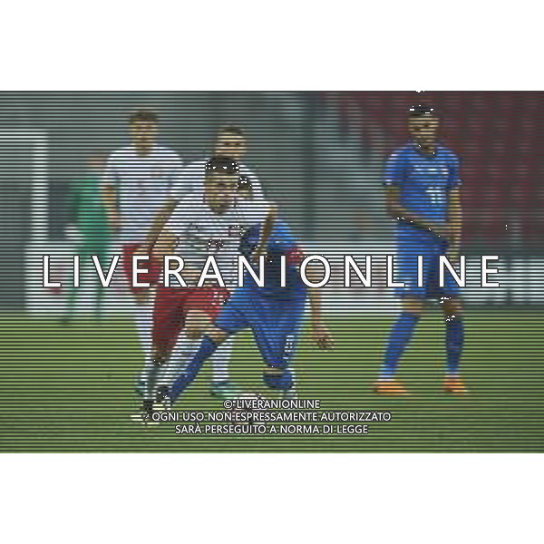 06.09.2018 LODZ , STADION MIEJSKI WIDZEW LODZ MECZ , REPREZENTACJA U-20 POLSKA (POLAND) - WLOCHY ( ITALY ) PILKA NOZNA , TURNIEJ OSMIU NARODOW NZ. ADRIAN LYSZCZARZ, FILIPPO MELEGONI FOTO RADOSLAW JOZWIAK / CYFRASPORT/NEWSPIX.PL --- Newspix.pl AG ALDO LIVERANI SAS