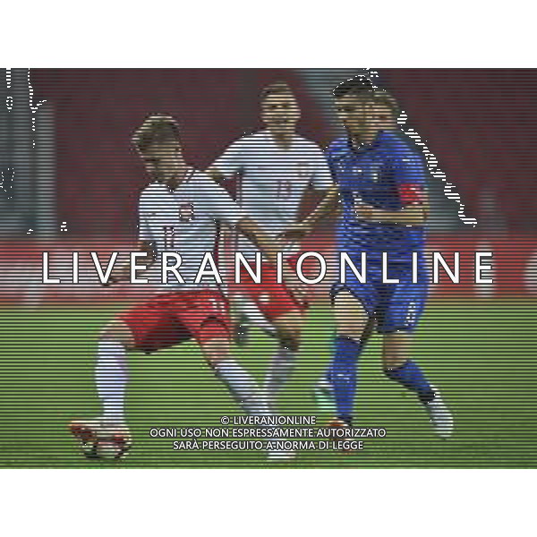 06.09.2018 LODZ , STADION MIEJSKI WIDZEW LODZ MECZ , REPREZENTACJA U-20 POLSKA (POLAND) - WLOCHY ( ITALY ) PILKA NOZNA , TURNIEJ OSMIU NARODOW NZ. JAKUB BEDNARCZYK, FILIPPO MELEGONI FOTO RADOSLAW JOZWIAK / CYFRASPORT/NEWSPIX.PL --- Newspix.pl AG ALDO LIVERANI SAS