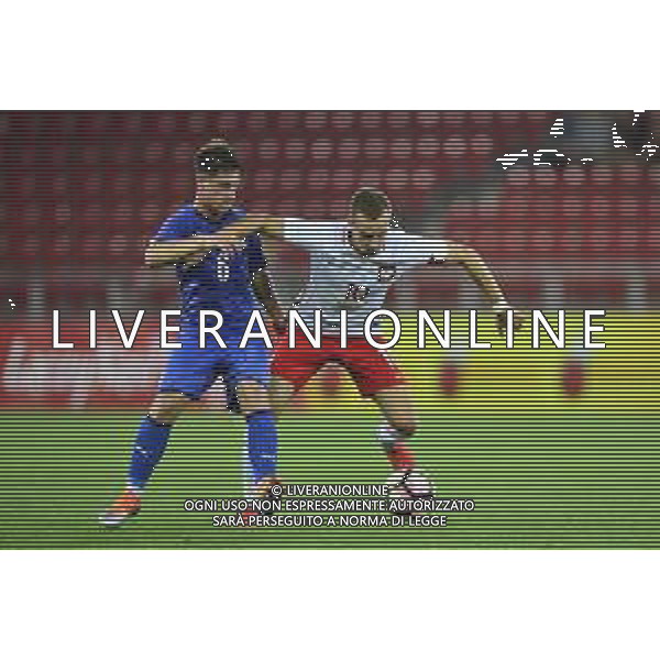 06.09.2018 LODZ , STADION MIEJSKI WIDZEW LODZ MECZ , REPREZENTACJA U-20 POLSKA (POLAND) - WLOCHY ( ITALY ) PILKA NOZNA , TURNIEJ OSMIU NARODOW NZ. ANDREA MARCUCCI, DAVID KOPACZ FOTO RADOSLAW JOZWIAK / CYFRASPORT/NEWSPIX.PL --- Newspix.pl AG ALDO LIVERANI SAS