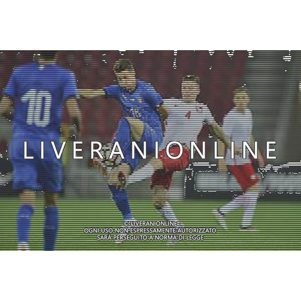 06.09.2018 LODZ , STADION MIEJSKI WIDZEW LODZ MECZ , REPREZENTACJA U-20 POLSKA (POLAND) - WLOCHY ( ITALY ) PILKA NOZNA , TURNIEJ OSMIU NARODOW NZ. ANDREA PINAMONTI, ADAM CHRZANOWSKI FOTO RADOSLAW JOZWIAK / CYFRASPORT/NEWSPIX.PL --- Newspix.pl AG ALDO LIVERANI SAS