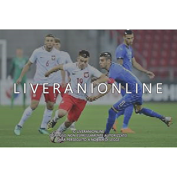 06.09.2018 LODZ , STADION MIEJSKI WIDZEW LODZ MECZ , REPREZENTACJA U-20 POLSKA (POLAND) - WLOCHY ( ITALY ) PILKA NOZNA , TURNIEJ OSMIU NARODOW NZ. ADRIAN LYSZCZARZ, FILIPPO MELEGONI FOTO RADOSLAW JOZWIAK / CYFRASPORT/NEWSPIX.PL --- Newspix.pl AG ALDO LIVERANI SAS