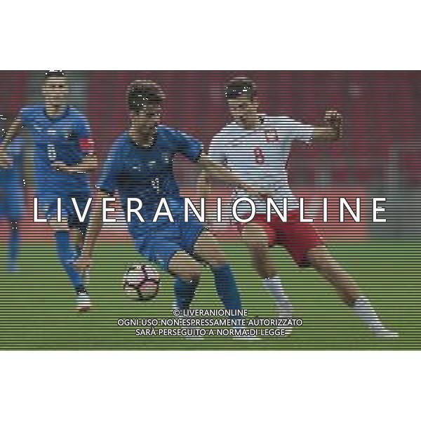 06.09.2018 Lodz Pilka nozna Reprezentacja Polski U20 Turniej Osmiu Narodow Polska U20 - Wlochy U20 N/z Matteo Gabbia, Jakub Moder Foto Adam Starszynski / PressFocus/NEWSPIX.PL 06.09.2018 Lodz Football Polish National Team U20 Eight Nations Tournament Poland U20 - Italy U20 Matteo Gabbia, Jakub Moder Credit Adam Starszynski / PressFocus --- Newspix.pl AG ALDO LIVERANI SAS