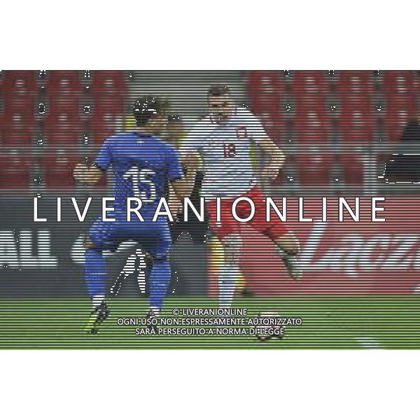 06.09.2018 LODZ , STADION MIEJSKI WIDZEW LODZ MECZ , REPREZENTACJA U-20 POLSKA (POLAND) - WLOCHY ( ITALY ) PILKA NOZNA , TURNIEJ OSMIU NARODOW NZ. LUCA PELLEGRINI, SEBASTIAN STROZIK FOTO RADOSLAW JOZWIAK / CYFRASPORT/NEWSPIX.PL --- Newspix.pl AG ALDO LIVERANI SAS