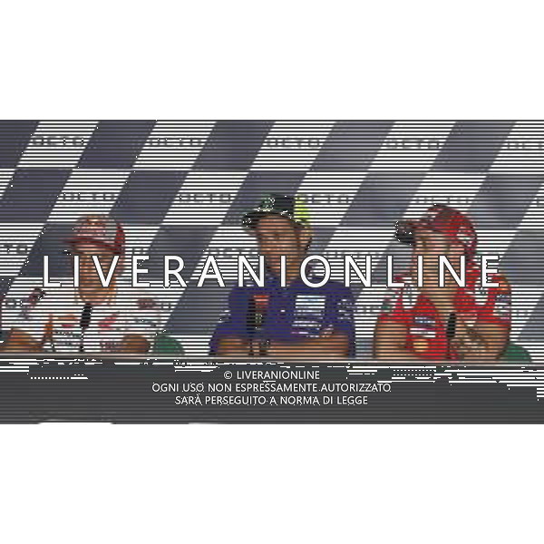 Misano Adriatico ( RN ) 06/09/2018 Misano World Circuit Marco Simoncelli. Gran Premio Octo di San Marino e della Riviera di Rimini 2018 - MOTOGP Nella foto: Marc Marquez ( ESP ) su HONDA, Valentino Rossi ( ITA ) su YAMAHA e Andrea Dovizioso ( ITA ) su DUCATI PH Lauro Montagnini