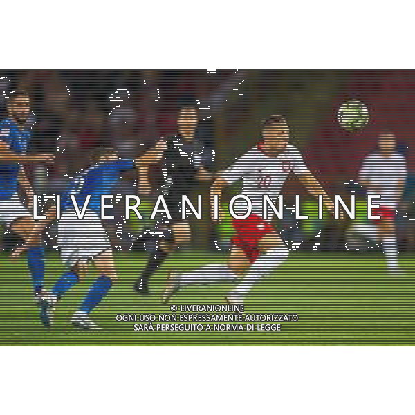 07.09.2018 BOLONIA, WLOCHY (BOLOGNA, ITALY) STADIO RENATO DALL\'ARA PILKA NOZNA (FOOTBALL) LIGA NARODOW UEFA (UEFA NATIONAL LEAGUE) MECZ WLOCHY - POLSKA ( GAME ITALY - POLAND ) NZ PIOTR ZIELINSKI CRISTIANO BIRAGHI FOTO LUKASZ SKWIOT/CYFRASPORT/NEWSPIX.PL --- Newspix.pl AGENZIA ALDO LIVERANI SAS