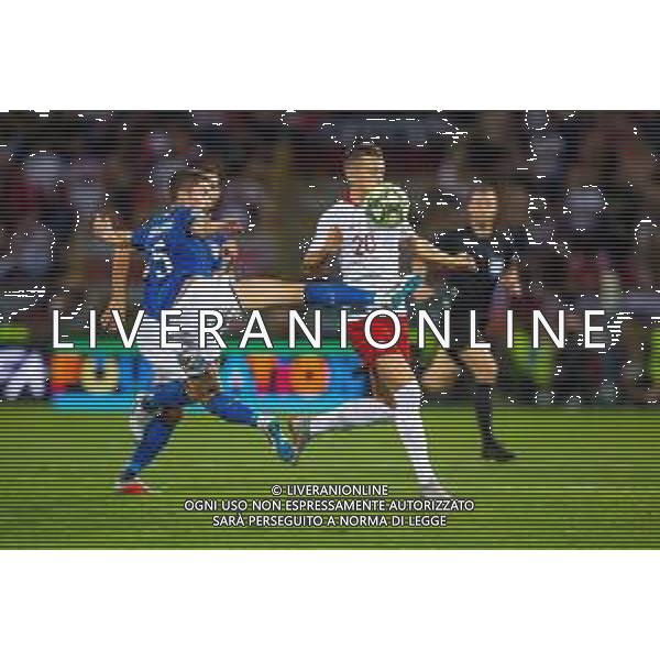 07.09.2018 BOLONIA, WLOCHY (BOLOGNA, ITALY) STADIO RENATO DALL\'ARA PILKA NOZNA (FOOTBALL) LIGA NARODOW UEFA (UEFA NATIONAL LEAGUE) MECZ WLOCHY - POLSKA ( GAME ITALY - POLAND ) NZ PIOTR ZIELINSKI CRISTIANO BIRAGHI FOTO LUKASZ SKWIOT/CYFRASPORT/NEWSPIX.PL --- Newspix.pl AGENZIA ALDO LIVERANI SAS