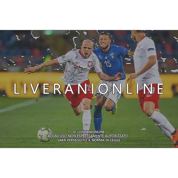 07.09.2018 BOLONIA, WLOCHY (BOLOGNA, ITALY) STADIO RENATO DALL\'ARA PILKA NOZNA (FOOTBALL) LIGA NARODOW UEFA (UEFA NATIONAL LEAGUE) MECZ WLOCHY - POLSKA ( GAME ITALY - POLAND ) NZ RAFAL KURZAWA CRISTIANO BIRAGHI FOTO LUKASZ SKWIOT/CYFRASPORT/NEWSPIX.PL --- Newspix.pl AGENZIA ALDO LIVERANI SAS
