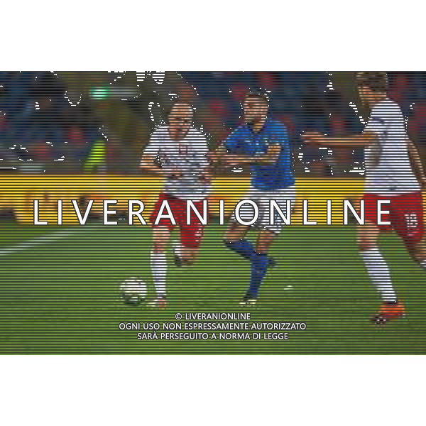 07.09.2018 BOLONIA, WLOCHY (BOLOGNA, ITALY) STADIO RENATO DALL\'ARA PILKA NOZNA (FOOTBALL) LIGA NARODOW UEFA (UEFA NATIONAL LEAGUE) MECZ WLOCHY - POLSKA ( GAME ITALY - POLAND ) NZ RAFAL KURZAWA CRISTIANO BIRAGHI FOTO LUKASZ SKWIOT/CYFRASPORT/NEWSPIX.PL --- Newspix.pl AGENZIA ALDO LIVERANI SAS