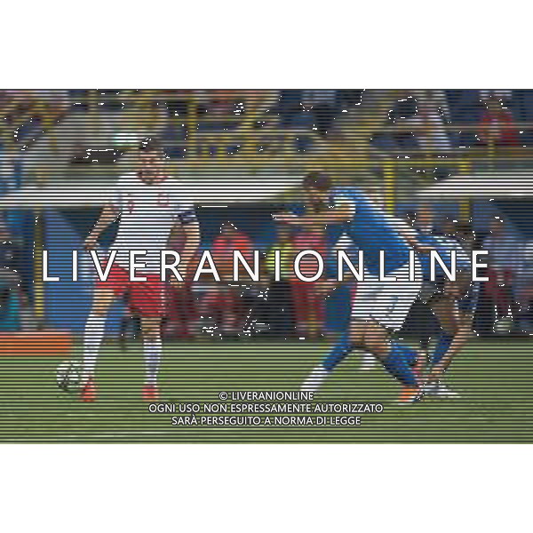 2018.09.07 Bolonia Pilka nozna UEFA Liga Narodow Wlochy - Polska N/z Robert Lewandowski, Giorgio Chiellini Foto Marcin Karczewski / PressFocus/NEWSPIX.PL 2018.09.07 Bolonia Football UEFA Nations League Italy - Poland Robert Lewandowski, Giorgio Chiellini Credit: Marcin Karczewski / PressFocus --- Newspix.pl AGENZIA ALDO LIVERANI SAS