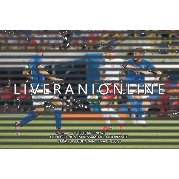 2018.09.07 Bolonia Pilka nozna UEFA Liga Narodow Wlochy - Polska N/z Robert Lewandowski, Leonardo Bonucci Foto Marcin Karczewski / PressFocus/NEWSPIX.PL 2018.09.07 Bolonia Football UEFA Nations League Italy - Poland Robert Lewandowski, Leonardo Bonucci Credit: Marcin Karczewski / PressFocus --- Newspix.pl AGENZIA ALDO LIVERANI SAS