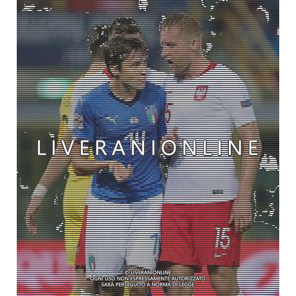 UEFA Nations League A Group 3 Bologna - 07.09.2018 Italia-Polonia Nella Foto:scontro tra federico chiesa e glik /Ph.Vitez-Ag. Aldo Liverani