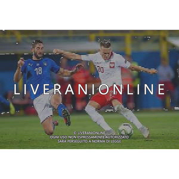 07.09.2018 BOLONIA, WLOCHY (BOLOGNA, ITALY) STADIO RENATO DALL\'ARA PILKA NOZNA (FOOTBALL) LIGA NARODOW UEFA (UEFA NATIONAL LEAGUE) MECZ WLOCHY - POLSKA ( GAME ITALY - POLAND ) NZ PIOTR ZIELINSKI ROBERTO GAGLIARDINI FOTO LUKASZ SKWIOT/CYFRASPORT/NEWSPIX.PL --- Newspix.pl AG ALDO LIVERANI SAS