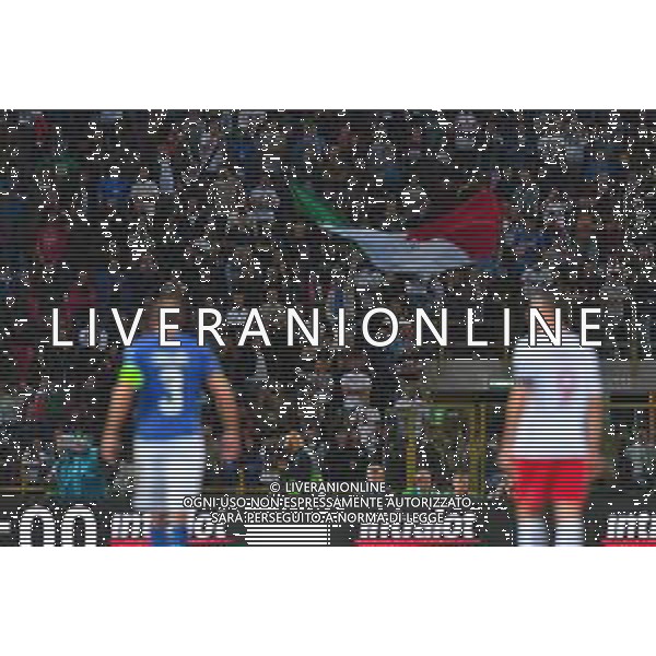 2018.09.07 Bolonia Pilka nozna UEFA Liga Narodow Wlochy - Polska N/z flaga Wlochy Giorgio Chiellini Robert Lewandowski Foto Pawel Andrachiewicz / PressFocus/NEWSPIX.PL 2018.09.07 Bolonia Football UEFA Nations League Italy - Poland flaga Wlochy Giorgio Chiellini Robert Lewandowski Credit: Pawel Andrachiewicz / PressFocus --- Newspix.pl AG ALDO LIVERANI SAS