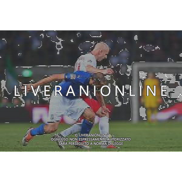 2018.09.07 Bolonia Pilka nozna UEFA Liga Narodow Wlochy - Polska N/z Rafal Kurzawa Giorgio Chiellini Foto Pawel Andrachiewicz / PressFocus/NEWSPIX.PL 2018.09.07 Bolonia Football UEFA Nations League Italy - Poland Rafal Kurzawa Giorgio Chiellini Credit: Pawel Andrachiewicz / PressFocus --- Newspix.pl AG ALDO LIVERANI SAS